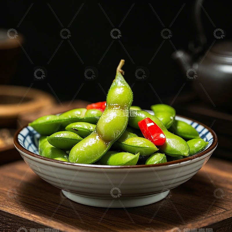 高清大图下载【趣麦麦图】小吃美食毛豆