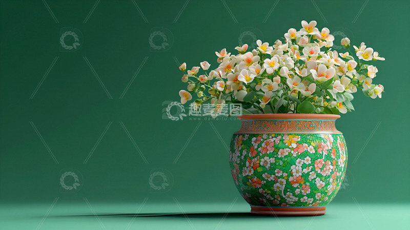 高清大图下载【趣麦麦图】漂亮的鲜花桌面壁纸青瓷瓶唯美鲜花粉色花瓶2