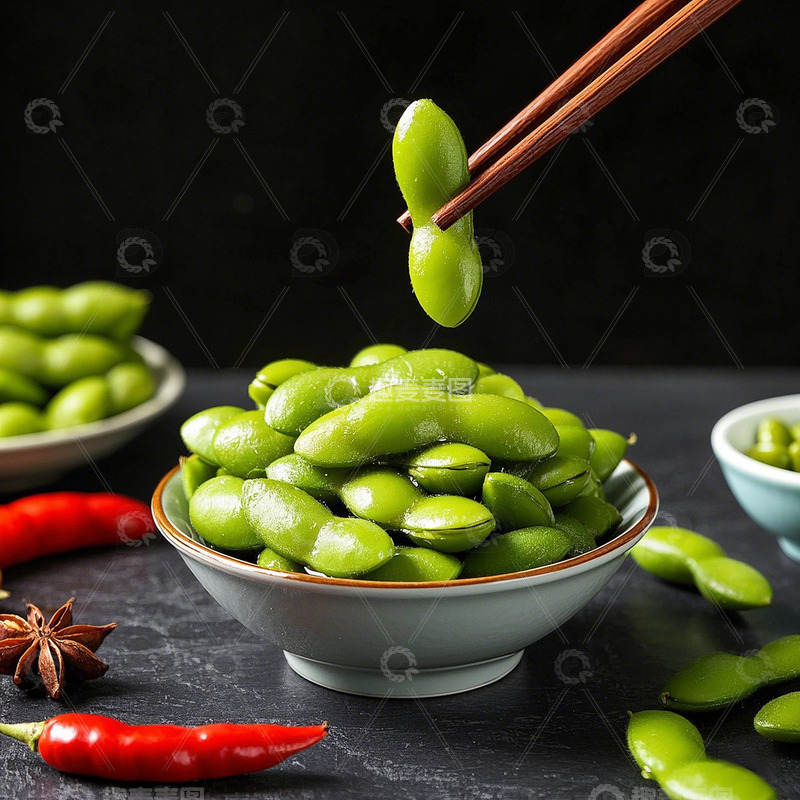 高清大图下载【趣麦麦图】毛豆美食小吃1