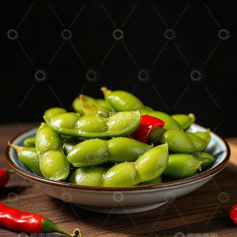 高清大图下载【趣麦麦图】卤味毛豆小吃