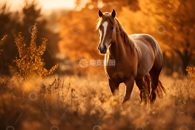 高清大图下载【趣麦麦图】野外一匹骏马