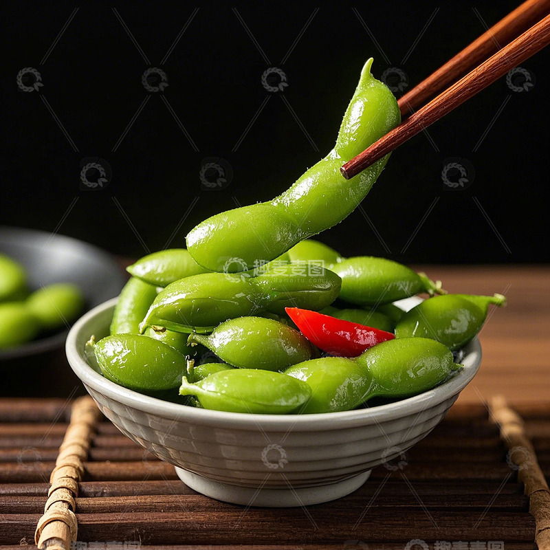 高清大图下载【趣麦麦图】麻辣毛豆小吃