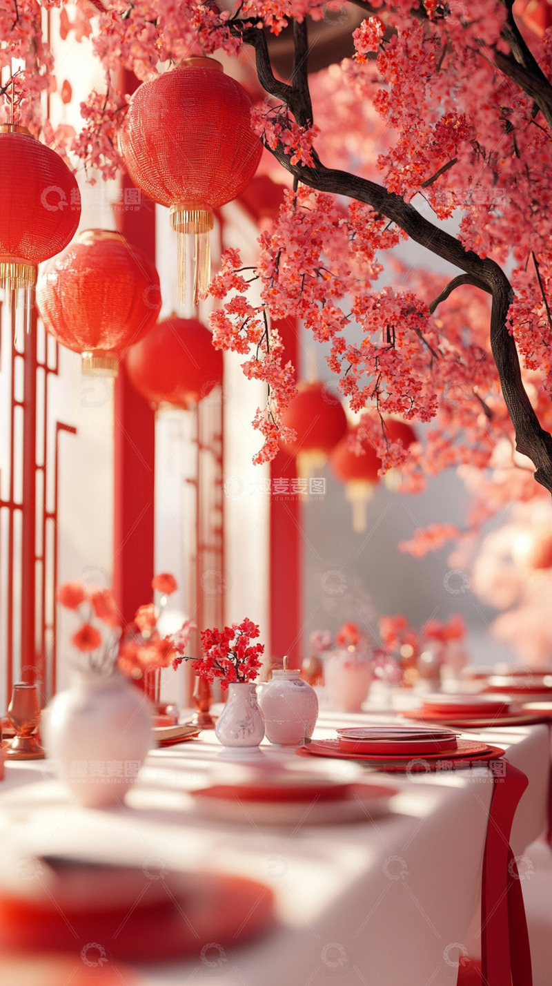 高清大图下载【趣麦麦图】春节新年梅花红色摄影图12