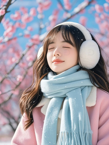 冬季大雪人物女孩