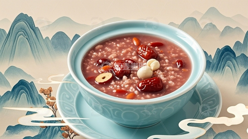 高清大图下载【趣麦麦图】腊八粥 养生粥 八宝粥