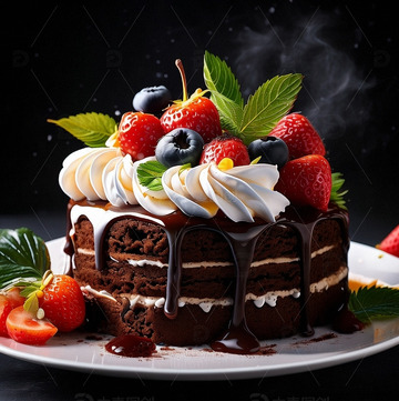 美味水果巧克力蛋糕1