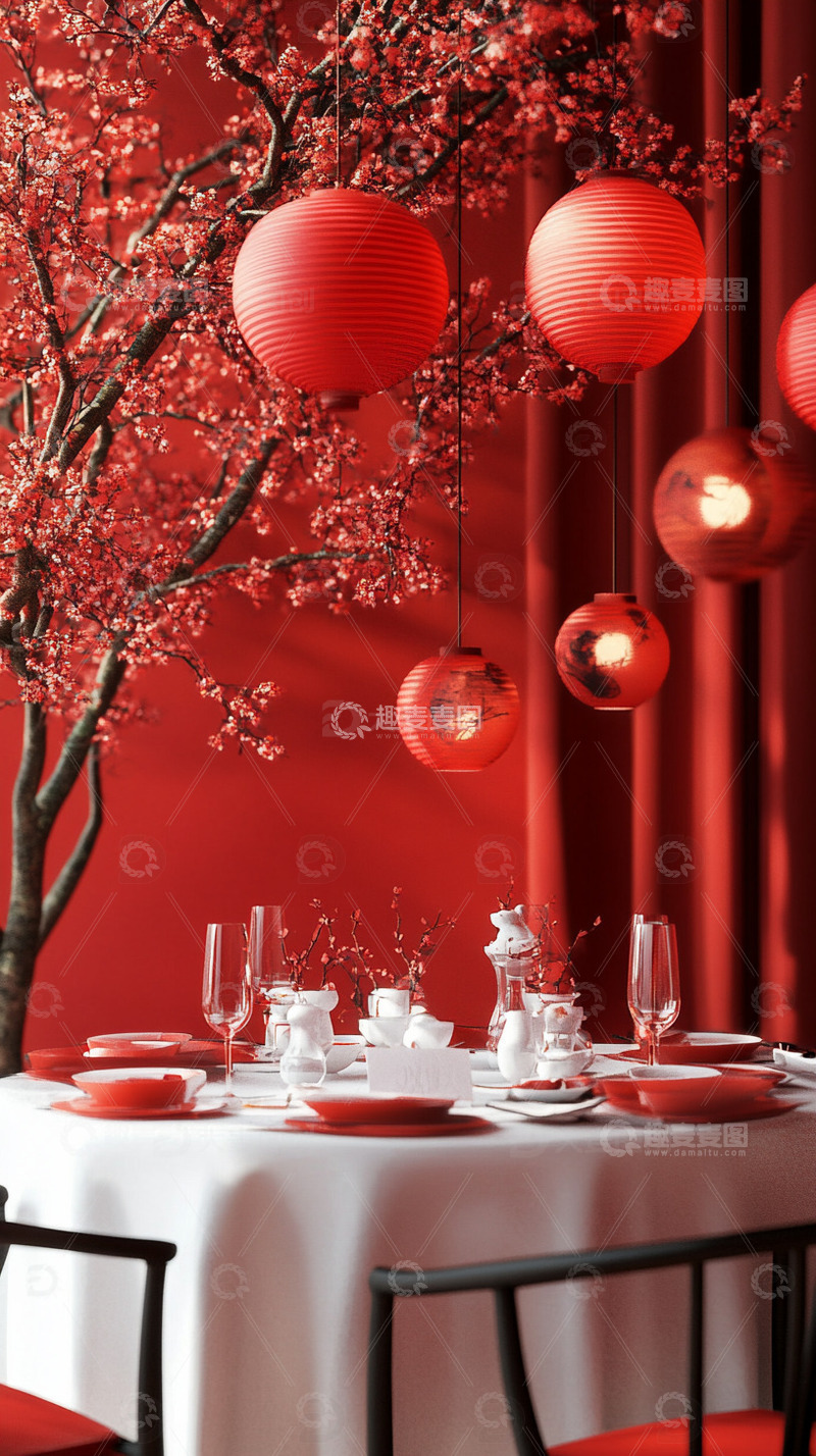 高清大图下载【趣麦麦图】春节新年梅花红色摄影图7