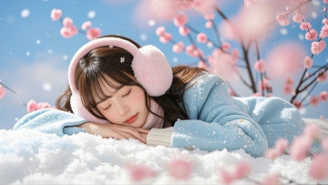 冬季大雪人物女孩4