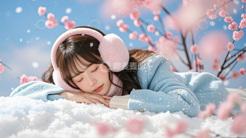 冬季大雪人物女孩4