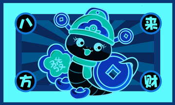 2025国潮蛇年地垫鼠标垫装饰画5