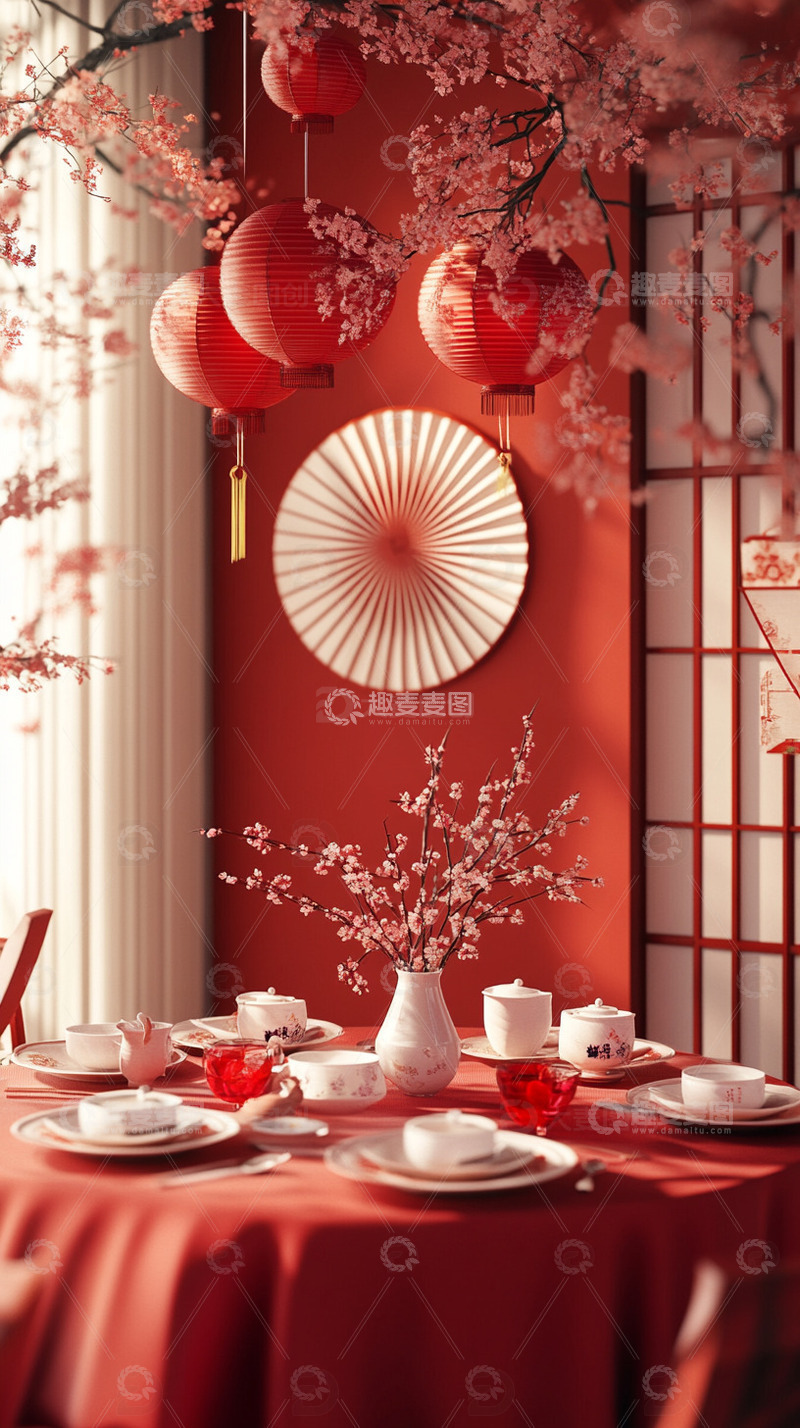 高清大图下载【趣麦麦图】春节新年梅花红色摄影图10