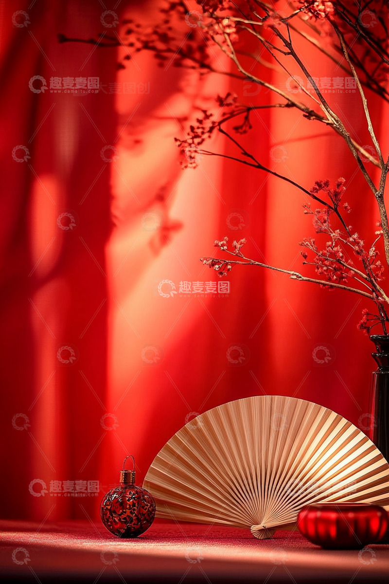 高清大图下载【趣麦麦图】春节新年梅花红色摄影图5