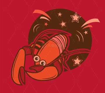 小龙虾单图插画麻辣小龙虾