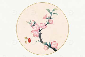 春天三月桃花植物花卉