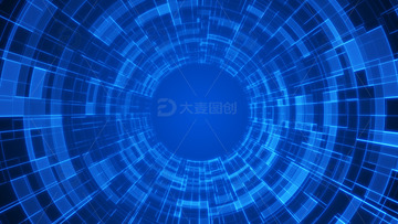 科技通道隧道企业公司蓝色背景