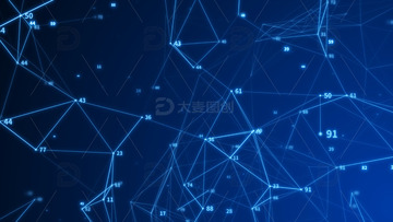 科技线条数字粒子蓝色背景