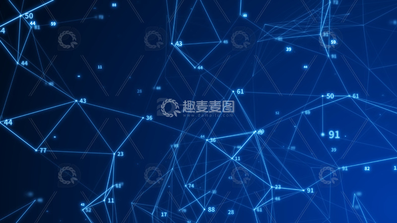 源文件下载【趣麦麦图】科技线条数字粒子蓝色背景