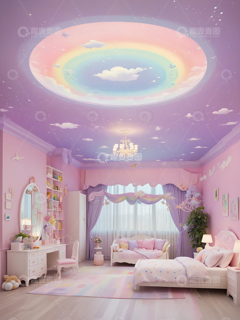 梦幻彩虹主题卧室设计2
