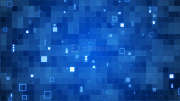 蓝色科技方块方框舞台背景