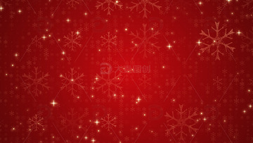 圣诞节雪花晶花粒子红色节日背景