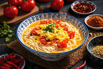 美食摄影之西红柿鸡蛋面1