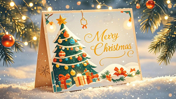 圣诞节贺卡插画