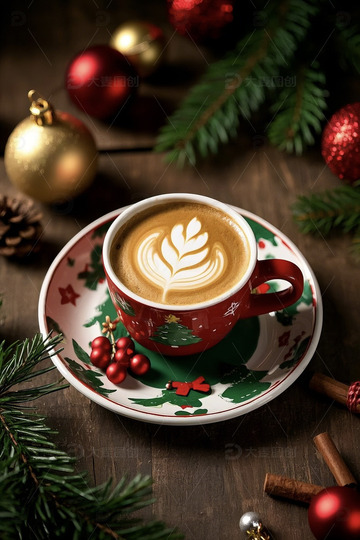 圣诞节拿铁咖啡