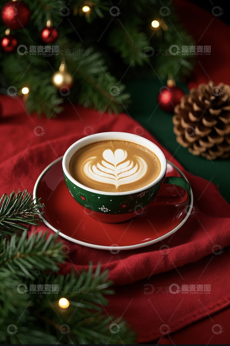 高清大图下载【趣麦麦图】圣诞节拿铁咖啡2