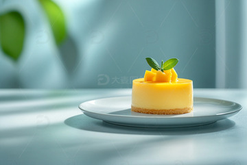 美食摄影芒果慕斯蛋糕摄影1