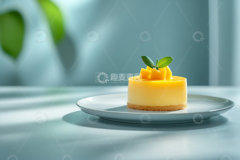 高清大图下载【趣麦麦图】美食摄影芒果慕斯蛋糕摄影1