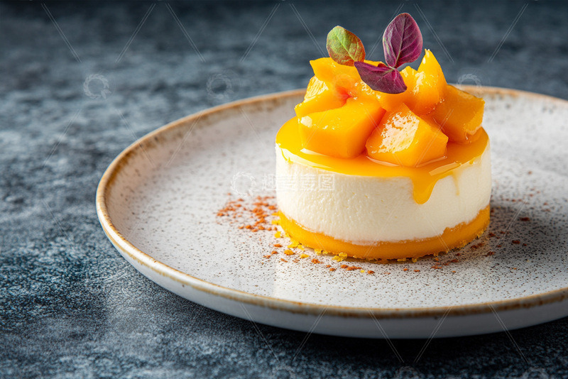 高清大图下载【趣麦麦图】美食摄影芒果慕斯蛋糕摄影