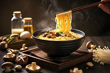 美食摄影之菌汤面