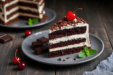 甜点摄影黑森林蛋糕摄影