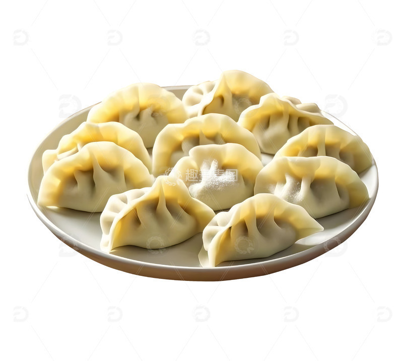 高清大图下载【趣麦麦图】一盘饺子-免抠素材