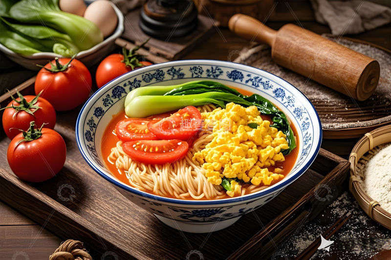 高清大图下载【趣麦麦图】美食摄影之西红柿鸡蛋面3