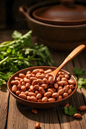 一盘花生米摄影图