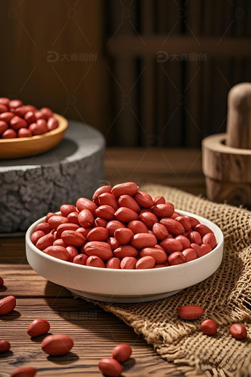 健康杂粮炸花生摄影图