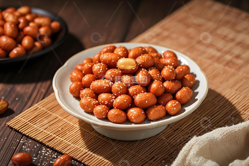 健康杂粮炸花生摄影图1