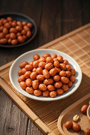 健康杂粮炸花生摄影图2