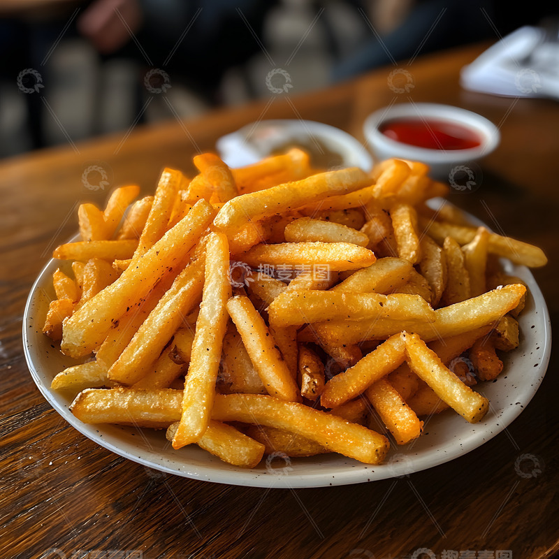 高清大图下载【趣麦麦图】一盘美味的炸薯条快餐