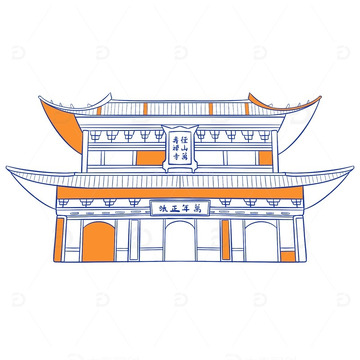杭州余杭区径山寺建筑地标