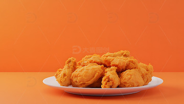 一盘美味的炸鸡