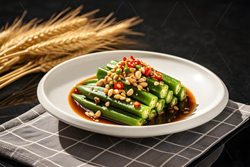 凉拌秋葵美食摄影2