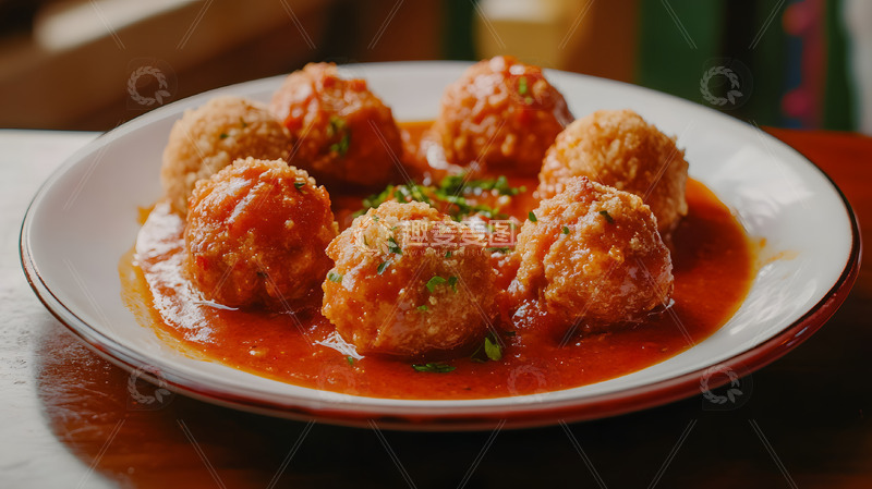 高清大图下载【趣麦麦图】一盘美味的狮子头