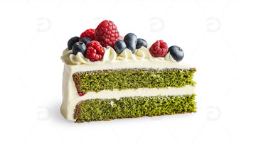 抹茶切块蛋糕摄影图2