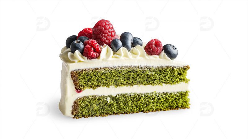 高清大图下载【趣麦麦图】抹茶切块蛋糕摄影图2