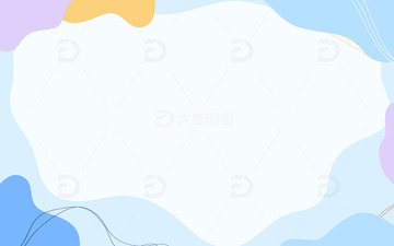 蓝色几何边框扁平