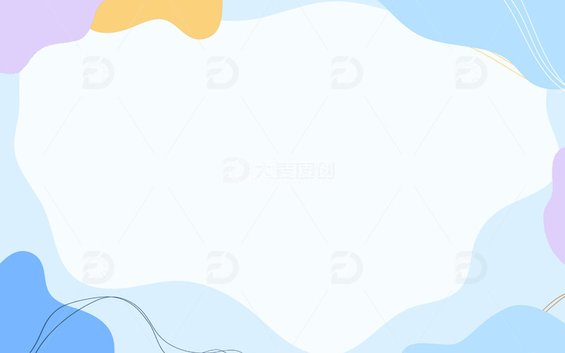 蓝色几何边框扁平