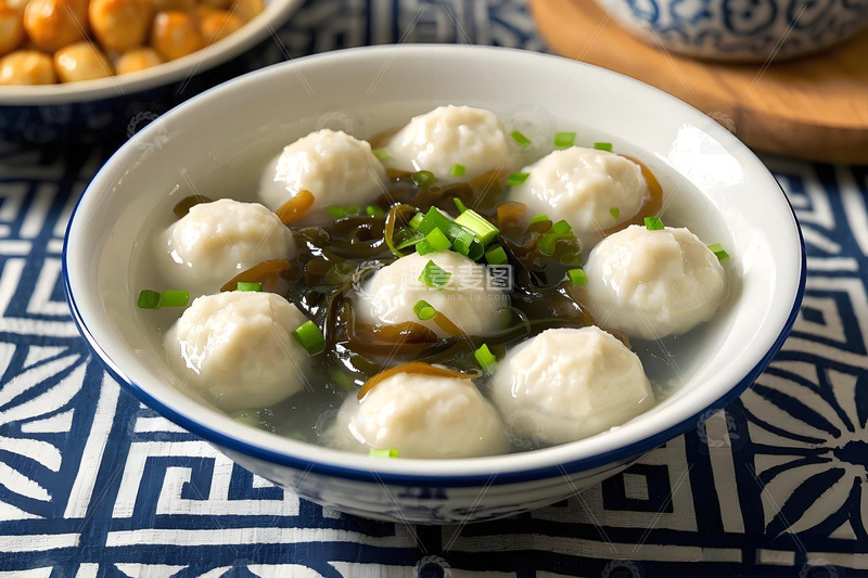 高清大图下载【趣麦麦图】紫菜丸子汤摄影图