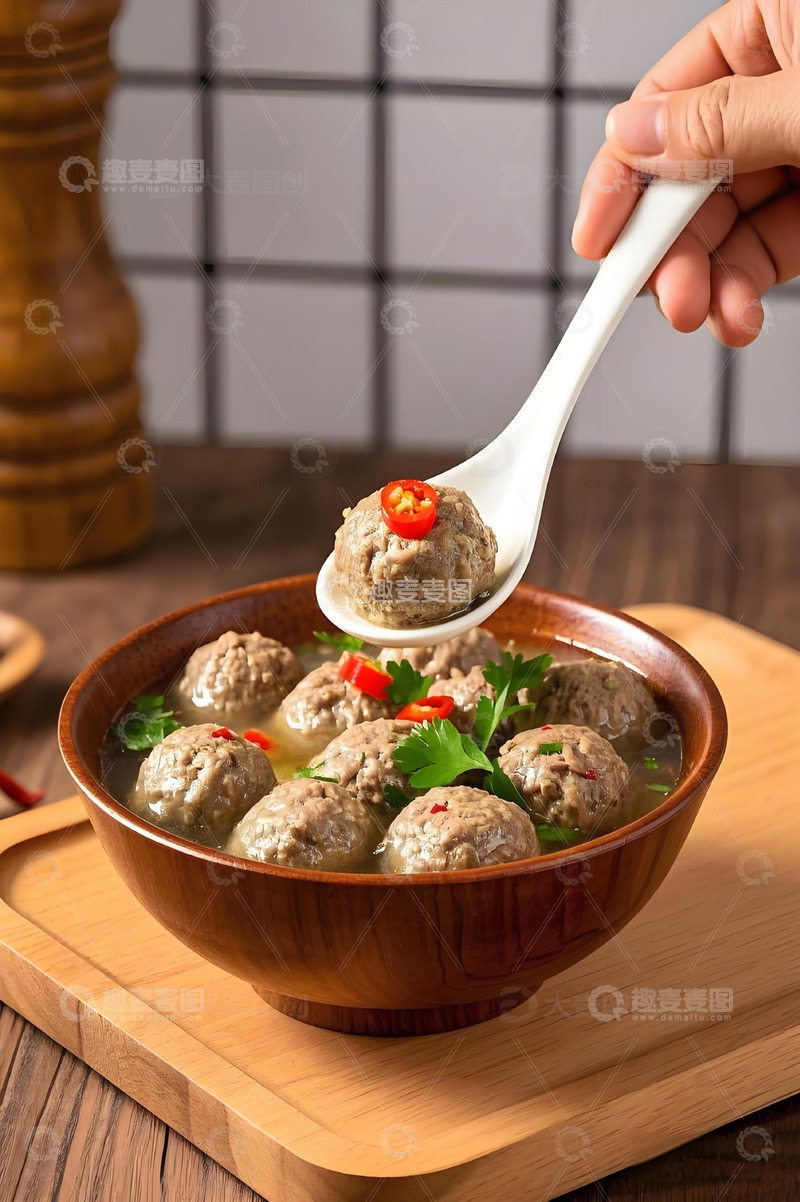 高清大图下载【趣麦麦图】美食摄影牛肉丸摄影图